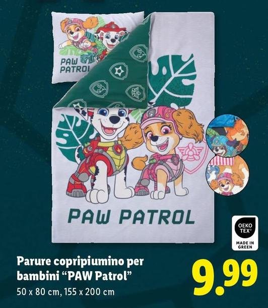 Parure Copripiumino Per Bambini "Paw Patrol"