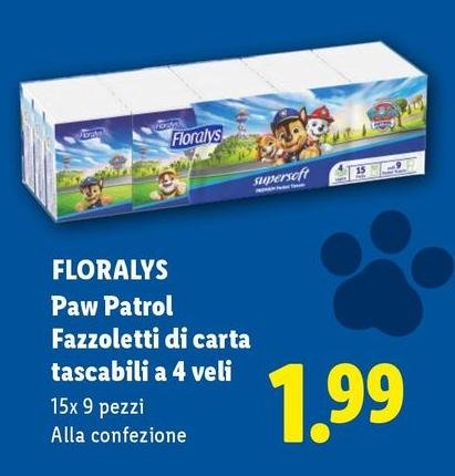 Floralys - Paw Patrol Fazzoletti Di Carta Taschbili A 4 Veli