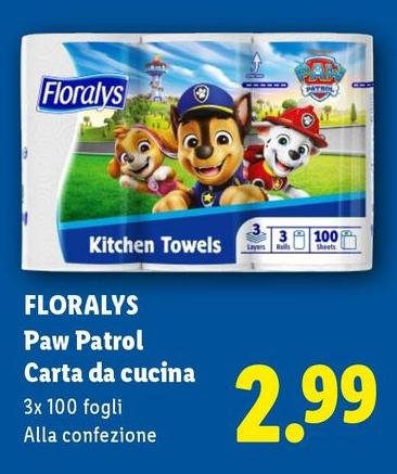 Floralys - Paw Patrol Carta Da Cucina