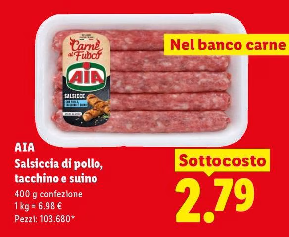 Aia - Salsiccia Di Pollo, Tacchino E Suino