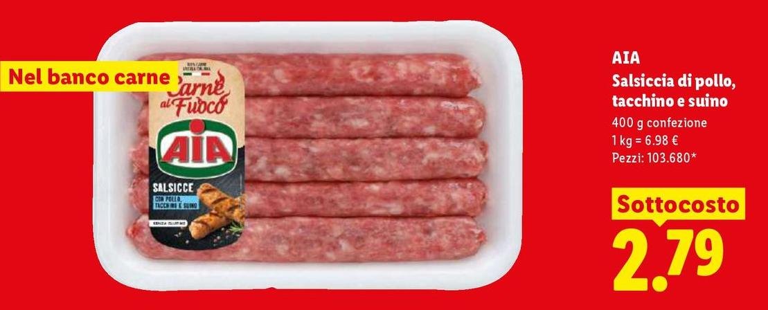 Aia - Salsiccia Di Pollo, Tacchino E Suino