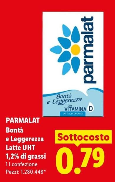 Parmalat - Bontà E Leggerezza Latte UHT 1,2% Di Grassi
