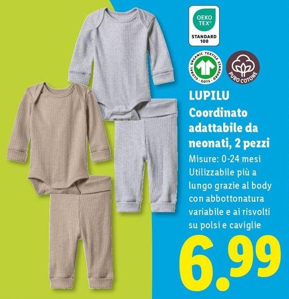 Lupilu - Coordinato Adattabile Da Neonati, 2 Pezzi