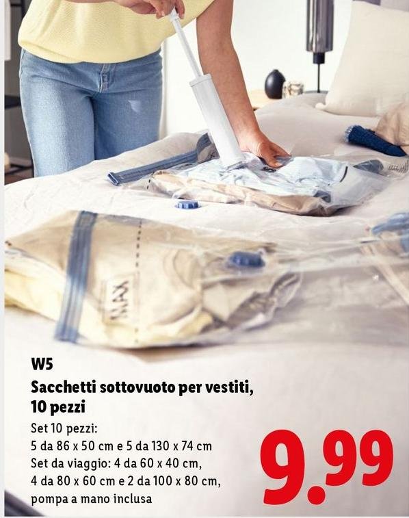 Max - W5 Sacchetti Sottovuoto Per Vestiti, 10 Pezzi