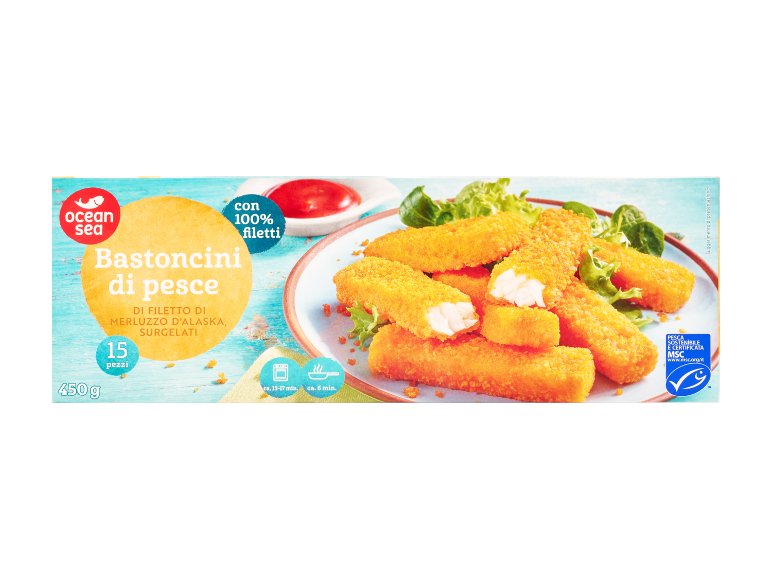Bastoncini di filetto di merluzzo d'Alaska