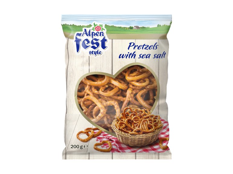Pretzel a forma di cuore con sale marino