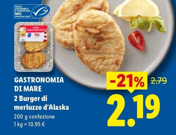 Gastronomia di mare - 2 Burger Di Merluzzo D'alaska