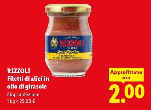 Rizzoli - Filetti Di Alici In Olio Di Girasole