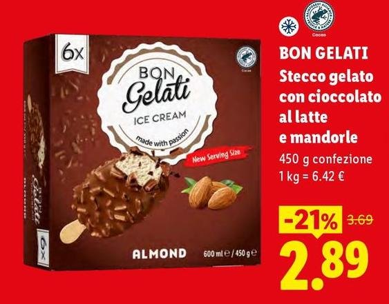 Gelati aloha - Stecco Gelato Con Cioccolato Al Latte E Mandorle