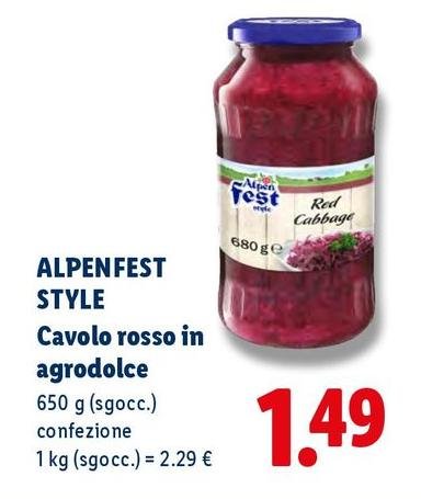Alpen fest - Style Cavolo Rosso In Agrodolce