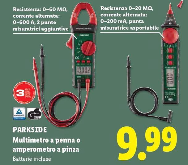 Parkside - Multimetro A Penna O Amperometro A Pinza