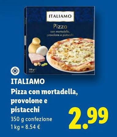 Italiamo - Pizza Con Mortadella, Provolone E Pistacchi