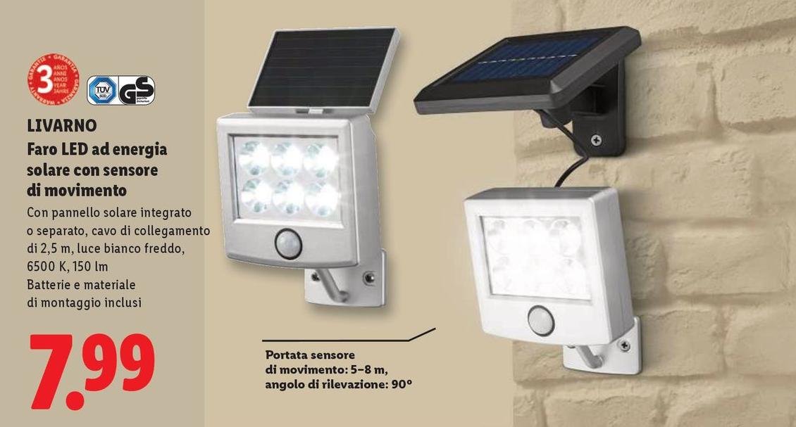 Near - Faro Led De Energia Solare Con Sensore Di Nominto