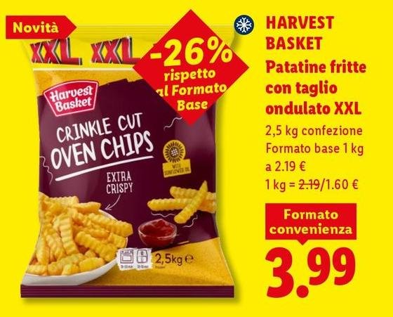 Harvest Basket - Patatine Fritte Con Taglio Ondulato XXL