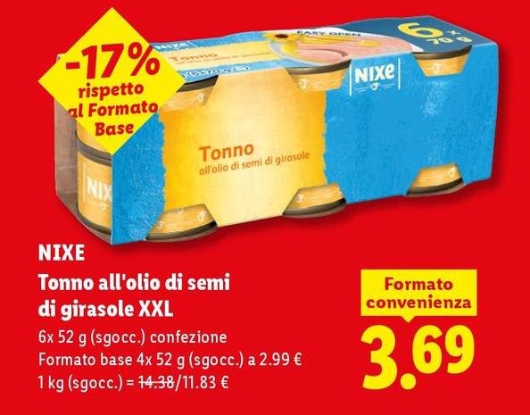 Nixe - Tonno All'Olio Di Semi Di Girasole XXL