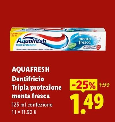 Aquafresh - Dentifricio Tripla Protezione Menta Fresca