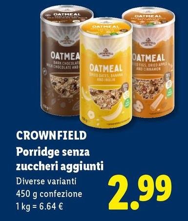 Crownfield - Porridge Senza Zuccheri Aggiunti