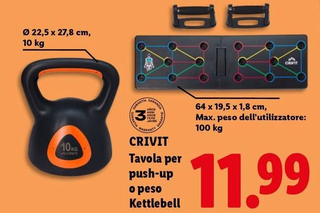 Crivit - Tavola Per Push-Up O Peso Kettlebell