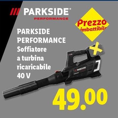 Parkside Performace - Soffiatore A Turbina Ricaricabile 40 V