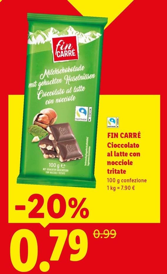 Fin Carrè - Cioccolato Al Latte Con Nocciole