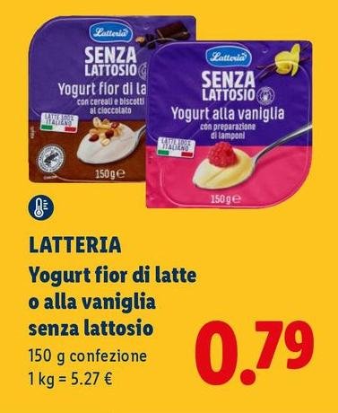 Latteria - Yogurt Fior Di Latte O Alla Vaniglia Senza Lattosio