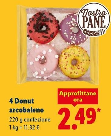 Nostro Pane - 4 Donut Arcobaleno