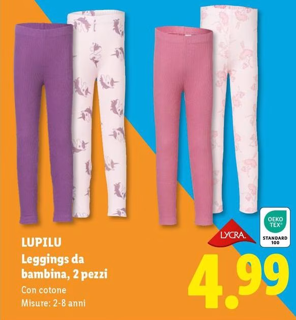 Lupilu - Leggings Da Bambina, 2 Pezzi