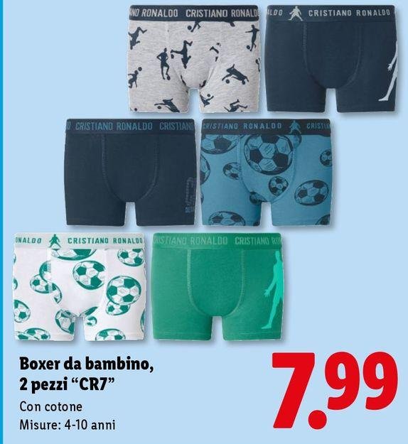 Cr7 - Boxer Da Bambino, 2 Pezzi