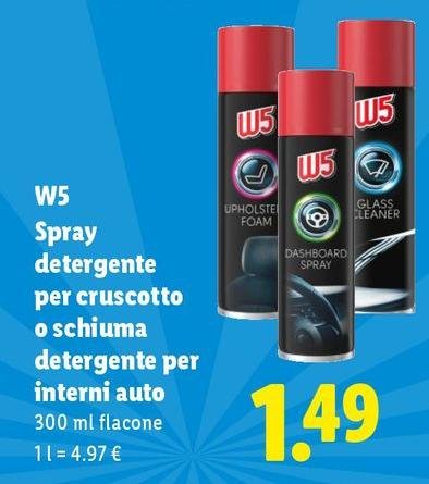 W5 - Detergente Per Cruscotto O Schiuma Detergente Per Interni Auto