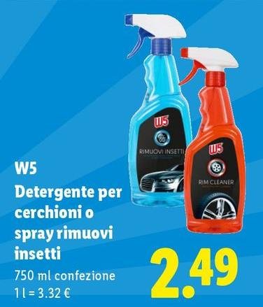 W5 - Detergente Per Cerchioni O Spray Rimuovi Insette