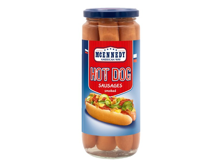 Würstel di maiale affumicati per hot dog