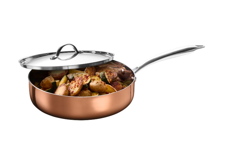 Padella sautè con strato in rame e coperchio Ø 24 cm