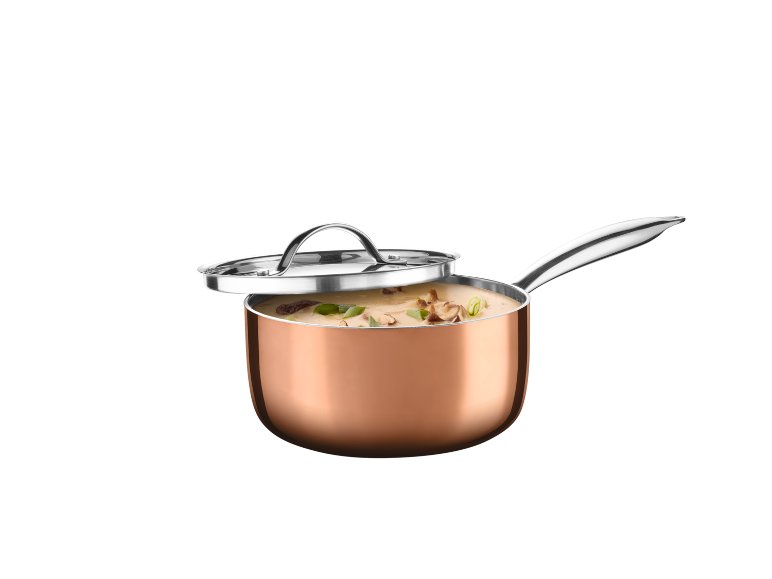 Casseruola con rivestimento in rame e coperchio Ø 16 cm
