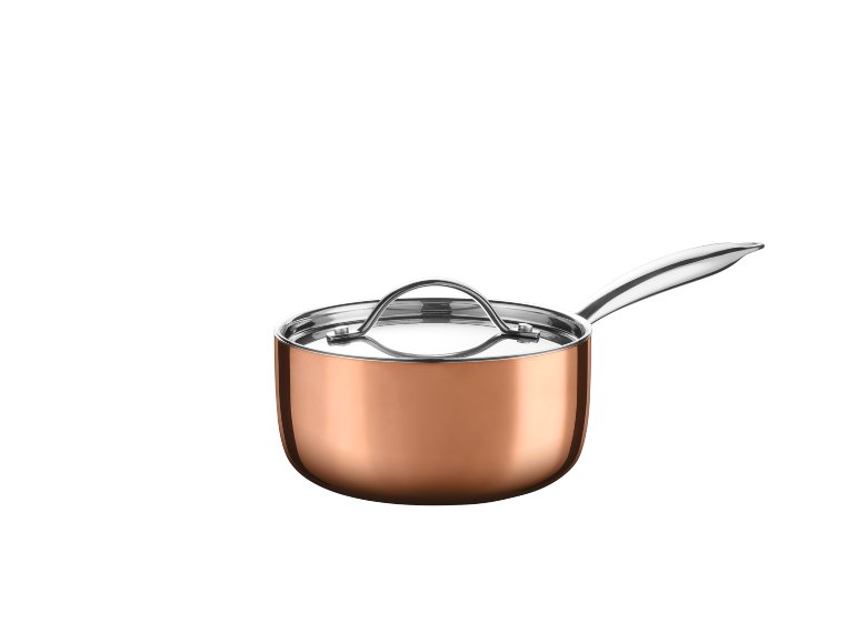 Casseruola con rivestimento in rame e coperchio Ø 16 cm