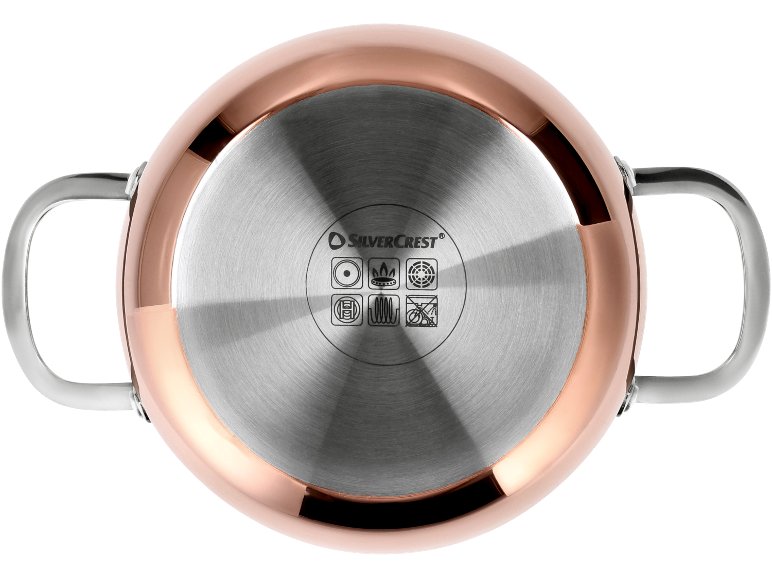 Pentola con rivestimento in rame e coperchio Ø 20 cm