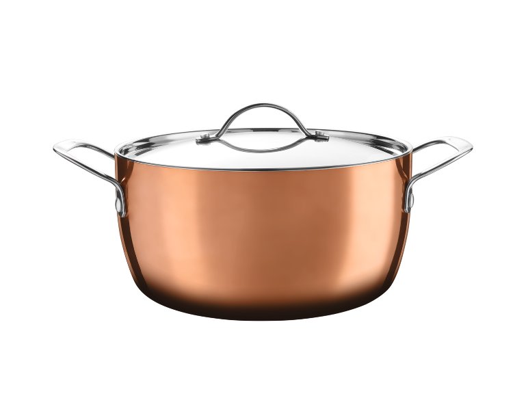 Pentola con rivestimento in rame e coperchio Ø 24 cm