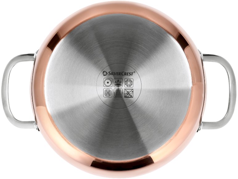 Pentola con rivestimento in rame e coperchio Ø 24 cm