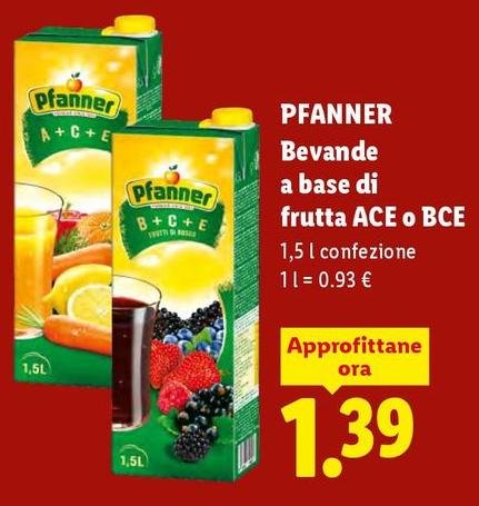 Pfanner - Bevande A Base Di Frutta CE O BCE