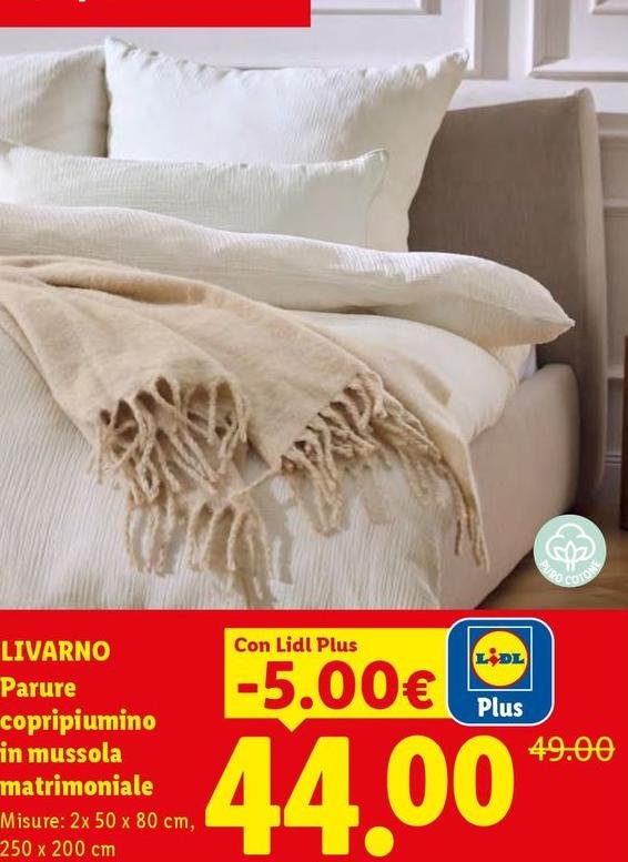 Livarno - Parure Copripiumino Matrimoniale In Mussola Matrimoniale