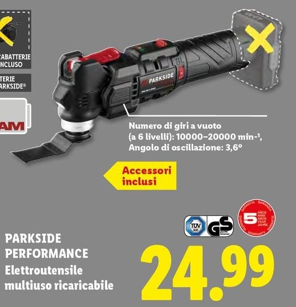 Parkside Performance - Elettroutensile Multiuso Ricaricabile