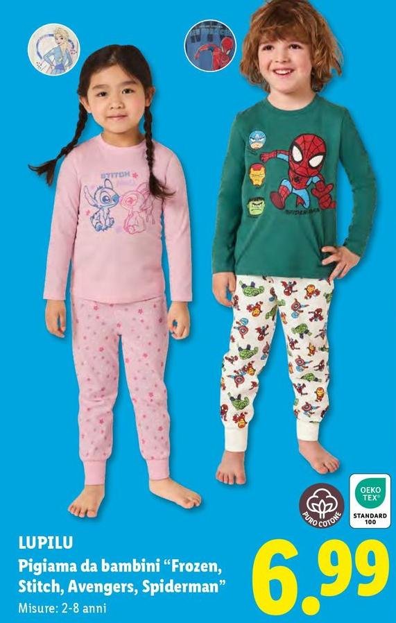 Lupilu - Pigiama Da Bambini "Frozen, Stitch, Avengers Spiderman"