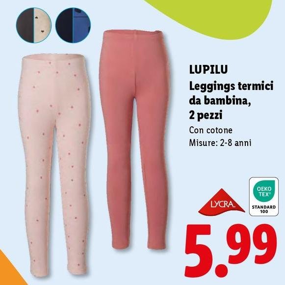 Lupilu - Leggings Termici Da Bambina, 2 Pezzi