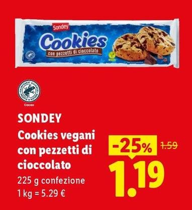 Sondey - Cookies Vegani Con Pezzetti Di Cioccolato