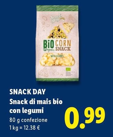 Snack Day - Snack Di Mais Bio Con Legumi