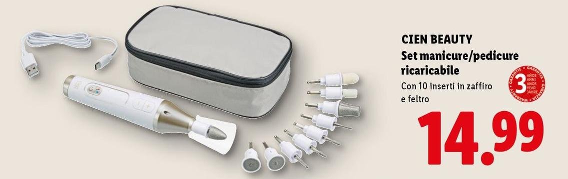 Cien Beauty - Set Manicure/Pedicure Ricaricabile