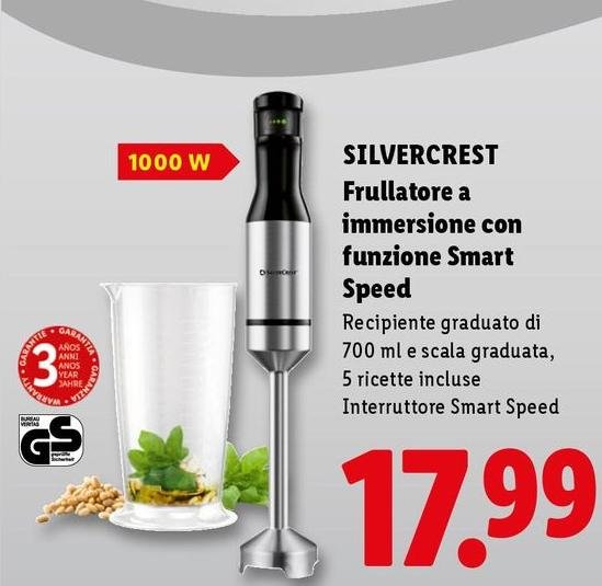 Silvercrest - Frullatore A Immersione Con Funzione Smart Speed