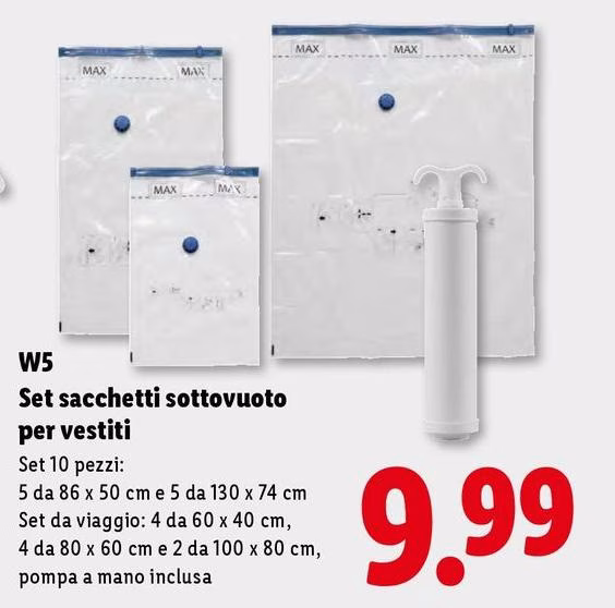 W5 - Set Sacchetti Sottovuoto Per Vestiti