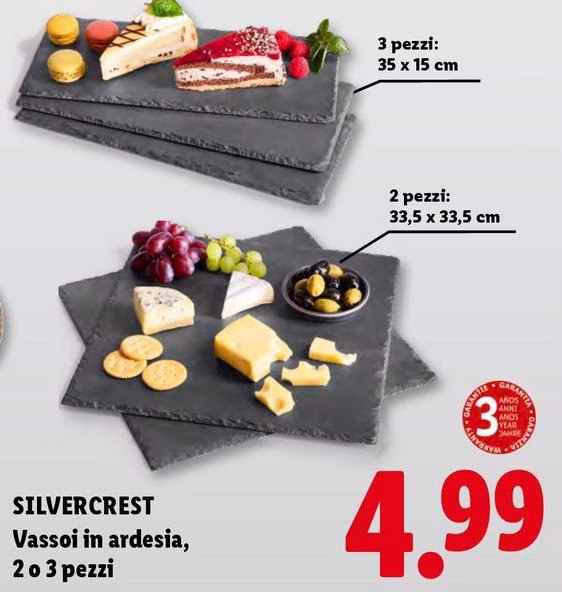 Silvercrest - Vassoi In Ardesia,2 O 3 Pezzi