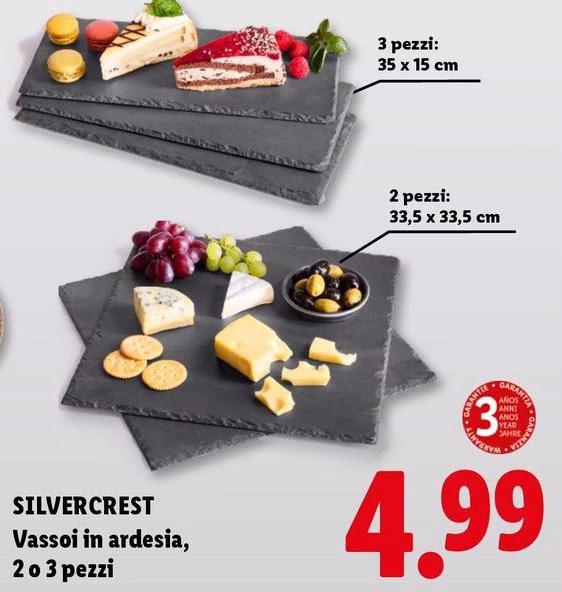 Silvercrest - Vassoi In Ardesia,2 O 3 Pezzi