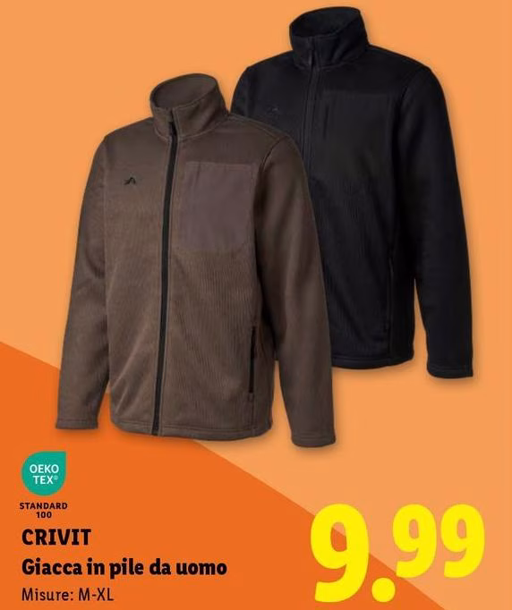Crivit - Giacca In Pile Da Uomo